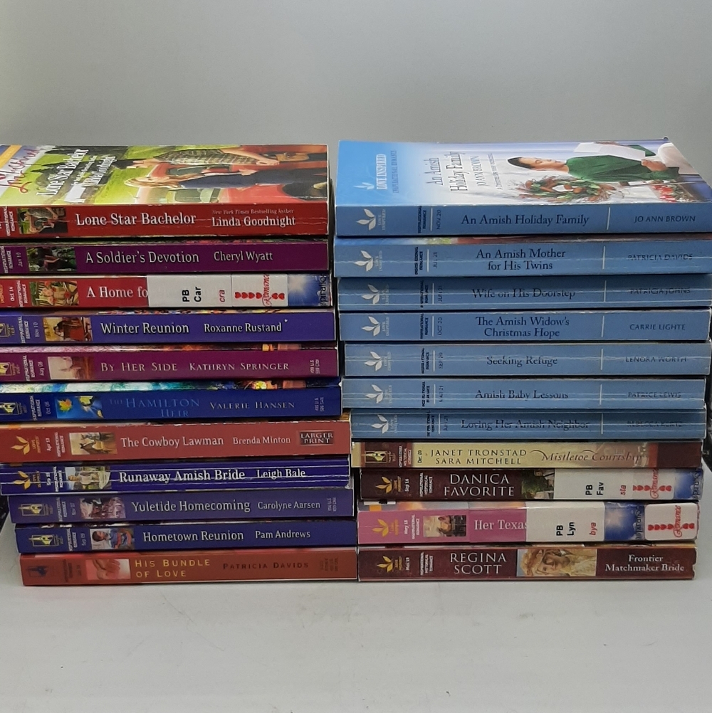 Lot of 22 Love Inspired Romance & Historical Paper Back Books Some Large Print